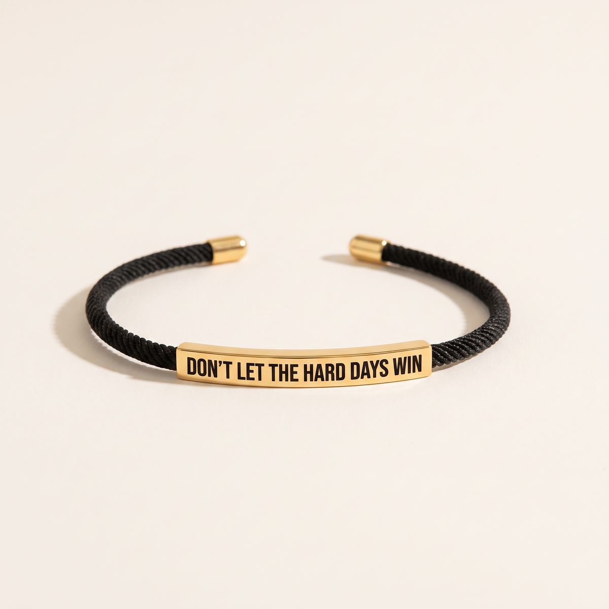 Don't Let The Hard Days Win bracelet - Black & Gold