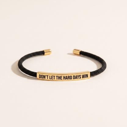 Don't Let The Hard Days Win bracelet - Black & Gold