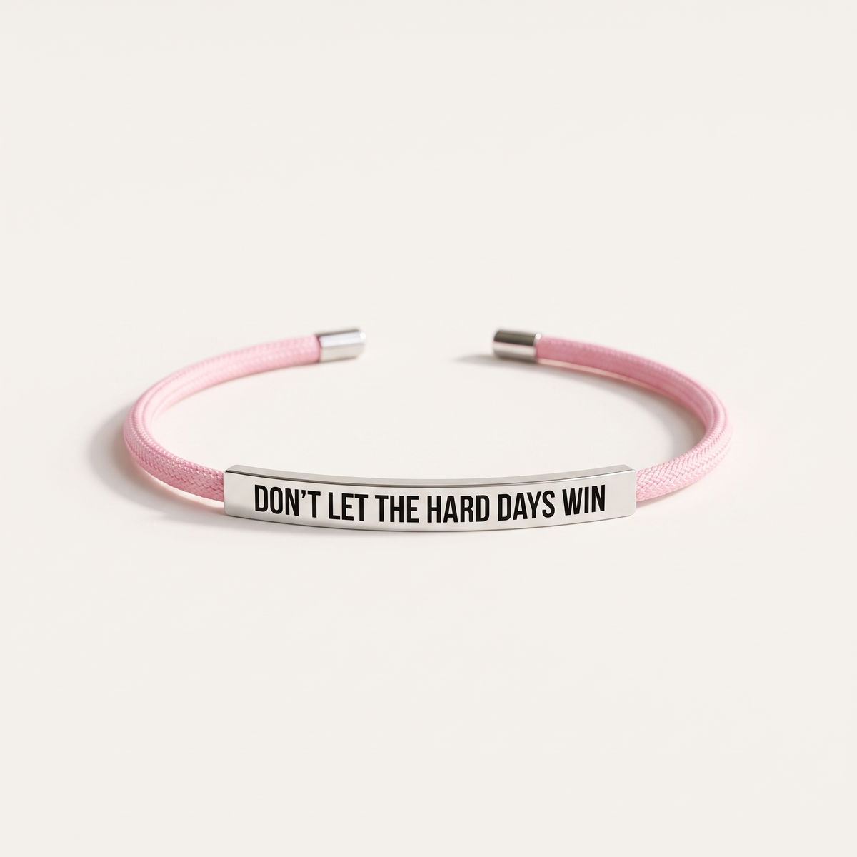Don't Let The Hard Days Win bracelet - Pink & Silver