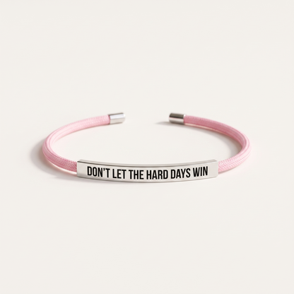 Don't Let The Hard Days Win bracelet - Pink & Silver