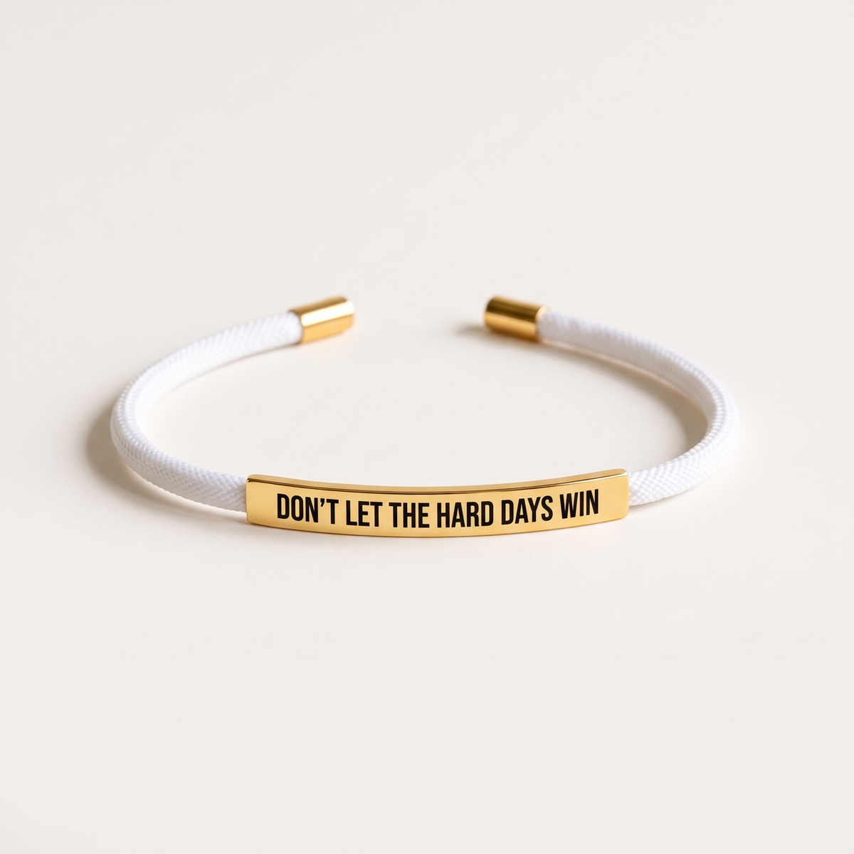 Don't Let The Hard Days Win bracelet - White & Gold