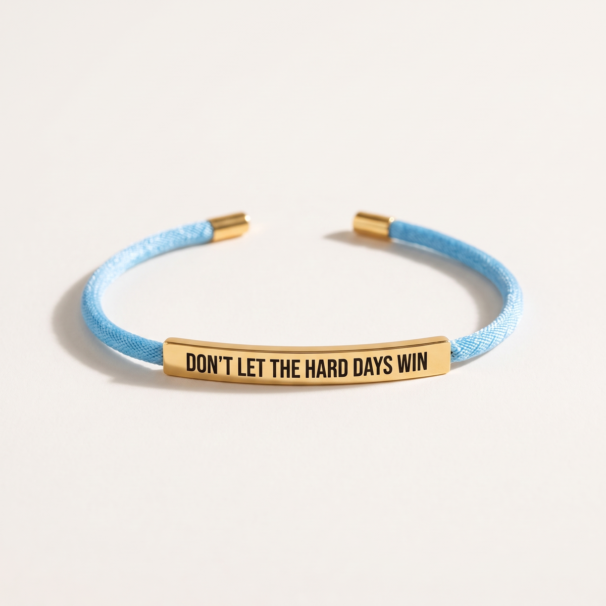 Don't Let The Hard Days Win bracelet - Baby Blue & Gold
